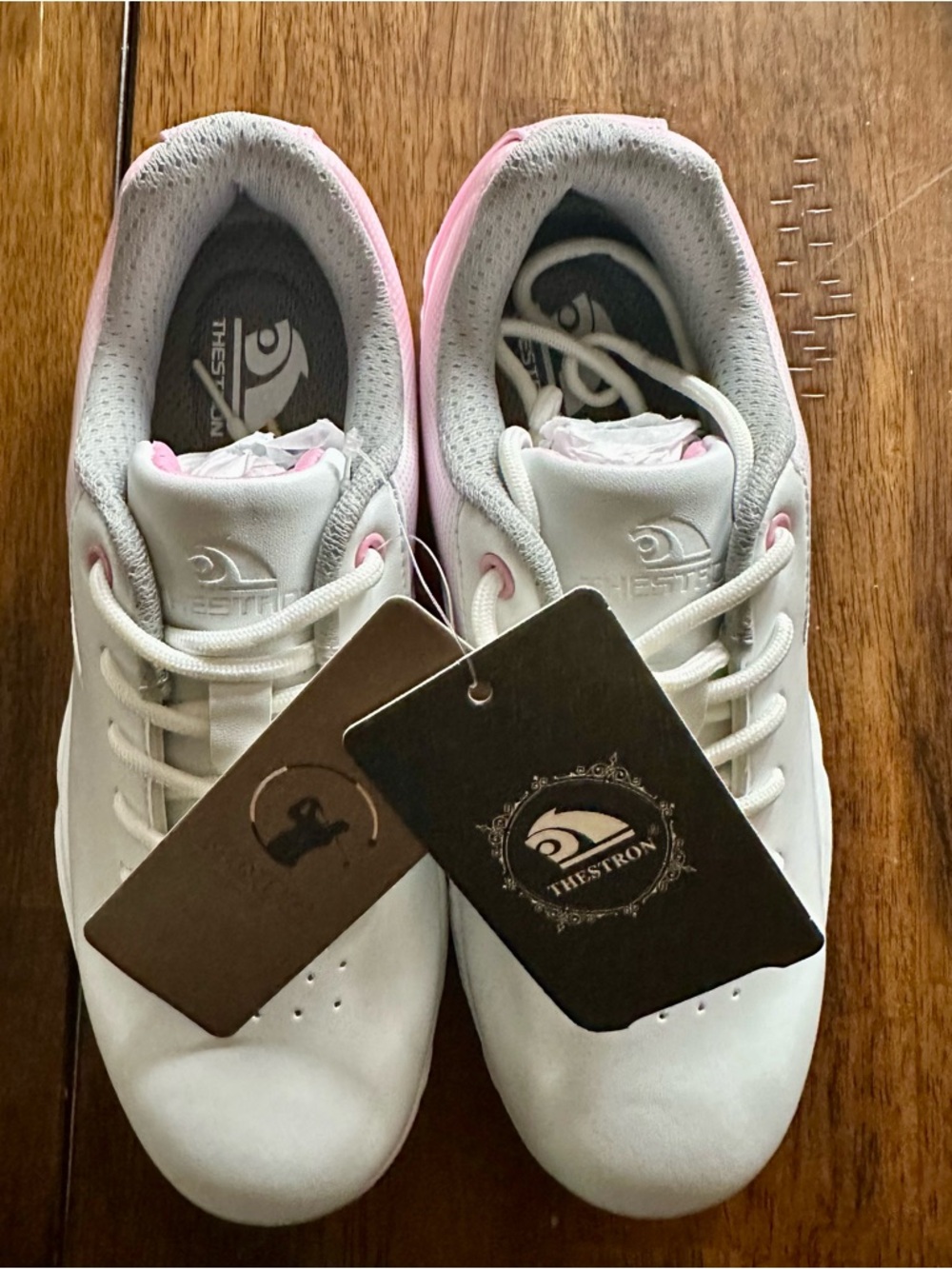 Women's White & Pink Golf Shoes
